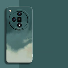 Custodia Silicone Gel Morbida Fantasia Modello Cover per Oppo Find X7 5G Verde Notte