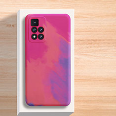 Custodia Silicone Gel Morbida Fantasia Modello Cover per Xiaomi Mi 11i 5G (2022) Rosa Caldo