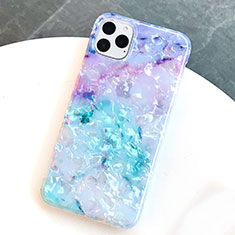 Custodia Silicone Gel Morbida Fantasia Modello Cover S01 per Apple iPhone 11 Pro Max Blu