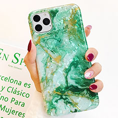 Custodia Silicone Gel Morbida Fantasia Modello Cover S01 per Apple iPhone 11 Pro Verde