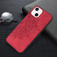 Custodia Silicone Gel Morbida Fantasia Modello Cover S01 per Apple iPhone 13 Rosso