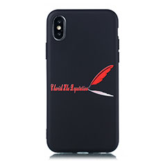 Custodia Silicone Gel Morbida Fantasia Modello Cover S01 per Apple iPhone Xs Max Rosso