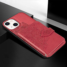 Custodia Silicone Gel Morbida Fantasia Modello Cover S02 per Apple iPhone 13 Mini Rosso