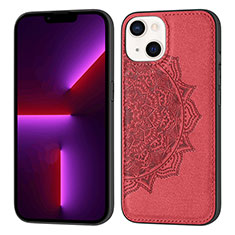 Custodia Silicone Gel Morbida Fantasia Modello Cover S04 per Apple iPhone 13 Mini Rosso