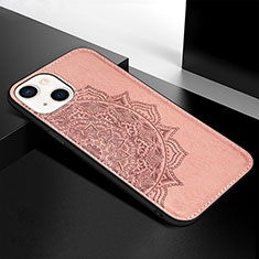 Custodia Silicone Gel Morbida Fantasia Modello Cover S05 per Apple iPhone 14 Plus Oro Rosa