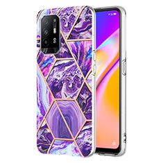 Custodia Silicone Gel Morbida Fantasia Modello Cover Y01B per Oppo A95 5G Viola