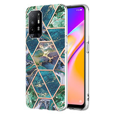 Custodia Silicone Gel Morbida Fantasia Modello Cover Y01B per Oppo F19 Pro+ Plus 5G Verde Notte