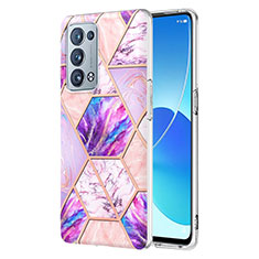 Custodia Silicone Gel Morbida Fantasia Modello Cover Y01B per Oppo Reno6 Pro+ Plus 5G Lavanda