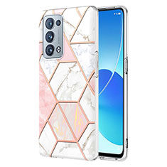 Custodia Silicone Gel Morbida Fantasia Modello Cover Y01B per Oppo Reno6 Pro+ Plus 5G Rosa