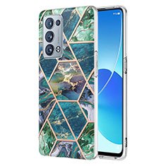 Custodia Silicone Gel Morbida Fantasia Modello Cover Y01B per Oppo Reno6 Pro+ Plus 5G Verde Notte