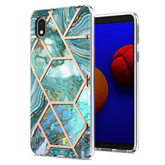 Custodia Silicone Gel Morbida Fantasia Modello Cover Y01B per Samsung Galaxy A01 Core Verde