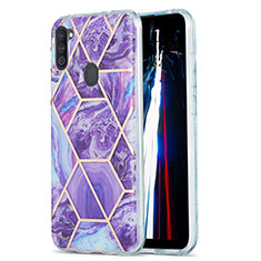 Custodia Silicone Gel Morbida Fantasia Modello Cover Y01B per Samsung Galaxy A11 Viola
