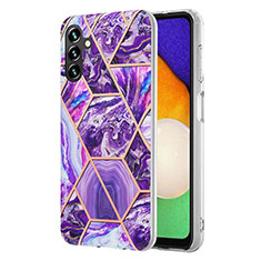 Custodia Silicone Gel Morbida Fantasia Modello Cover Y01B per Samsung Galaxy A13 5G Viola