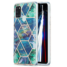 Custodia Silicone Gel Morbida Fantasia Modello Cover Y01B per Samsung Galaxy A21s Verde Notte