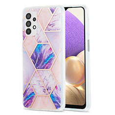 Custodia Silicone Gel Morbida Fantasia Modello Cover Y01B per Samsung Galaxy A32 5G Lavanda