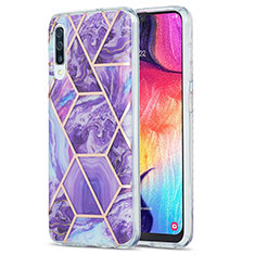 Custodia Silicone Gel Morbida Fantasia Modello Cover Y01B per Samsung Galaxy A50 Viola