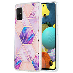 Custodia Silicone Gel Morbida Fantasia Modello Cover Y01B per Samsung Galaxy A51 4G Lavanda