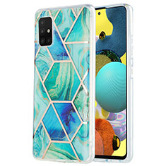 Custodia Silicone Gel Morbida Fantasia Modello Cover Y01B per Samsung Galaxy A51 4G Verde