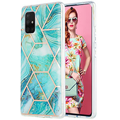 Custodia Silicone Gel Morbida Fantasia Modello Cover Y01B per Samsung Galaxy A71 4G A715 Verde Pastello