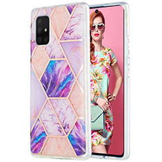 Custodia Silicone Gel Morbida Fantasia Modello Cover Y01B per Samsung Galaxy A71 5G Lavanda