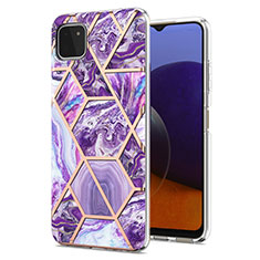 Custodia Silicone Gel Morbida Fantasia Modello Cover Y01B per Samsung Galaxy F42 5G Viola