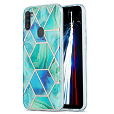 Custodia Silicone Gel Morbida Fantasia Modello Cover Y01B per Samsung Galaxy M11 Verde