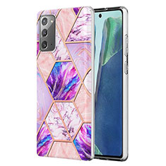 Custodia Silicone Gel Morbida Fantasia Modello Cover Y01B per Samsung Galaxy Note 20 5G Lavanda