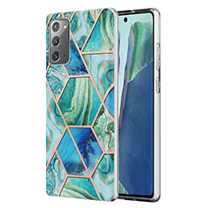 Custodia Silicone Gel Morbida Fantasia Modello Cover Y01B per Samsung Galaxy Note 20 5G Verde