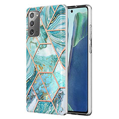 Custodia Silicone Gel Morbida Fantasia Modello Cover Y01B per Samsung Galaxy Note 20 5G Verde Pastello