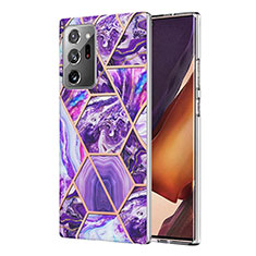 Custodia Silicone Gel Morbida Fantasia Modello Cover Y01B per Samsung Galaxy Note 20 Ultra 5G Viola