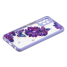 Custodia Silicone Gel Morbida Fantasia Modello Cover Y01X per Samsung Galaxy A52s 5G Viola