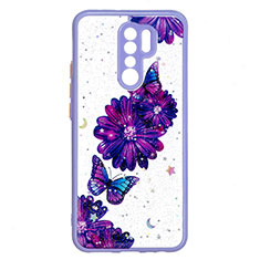 Custodia Silicone Gel Morbida Fantasia Modello Cover Y01X per Xiaomi Redmi 9 Prime India Viola