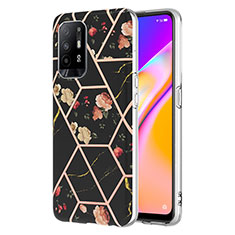 Custodia Silicone Gel Morbida Fantasia Modello Cover Y02B per Oppo Reno5 Z 5G Nero