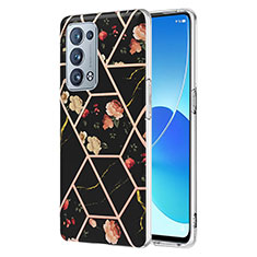 Custodia Silicone Gel Morbida Fantasia Modello Cover Y02B per Oppo Reno6 Pro+ Plus 5G Nero