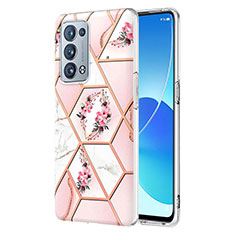 Custodia Silicone Gel Morbida Fantasia Modello Cover Y02B per Oppo Reno6 Pro+ Plus 5G Rosa