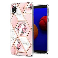 Custodia Silicone Gel Morbida Fantasia Modello Cover Y02B per Samsung Galaxy A01 Core Rosa