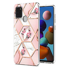Custodia Silicone Gel Morbida Fantasia Modello Cover Y02B per Samsung Galaxy A21s Rosa
