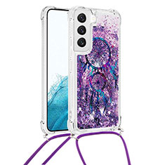 Custodia Silicone Gel Morbida Fantasia Modello Cover Y02B per Samsung Galaxy S21 5G Viola