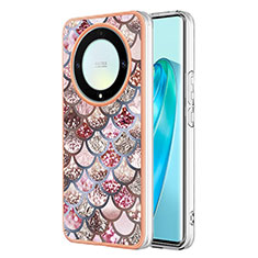 Custodia Silicone Gel Morbida Fantasia Modello Cover Y03B per Huawei Honor Magic5 Lite 5G Marrone