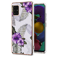 Custodia Silicone Gel Morbida Fantasia Modello Cover Y03B per Samsung Galaxy A51 5G Viola