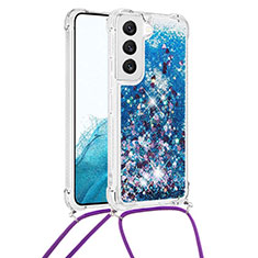 Custodia Silicone Gel Morbida Fantasia Modello Cover Y03B per Samsung Galaxy S21 FE 5G Blu