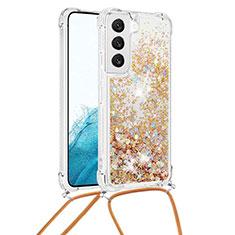 Custodia Silicone Gel Morbida Fantasia Modello Cover Y03B per Samsung Galaxy S21 FE 5G Oro