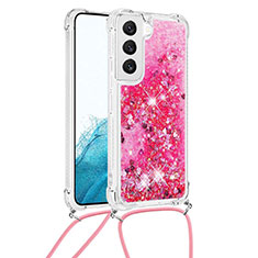 Custodia Silicone Gel Morbida Fantasia Modello Cover Y03B per Samsung Galaxy S21 FE 5G Rosa Caldo
