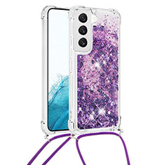 Custodia Silicone Gel Morbida Fantasia Modello Cover Y03B per Samsung Galaxy S21 Plus 5G Viola