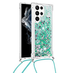 Custodia Silicone Gel Morbida Fantasia Modello Cover Y03B per Samsung Galaxy S23 Ultra 5G Verde