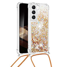 Custodia Silicone Gel Morbida Fantasia Modello Cover Y03B per Samsung Galaxy S24 5G Oro