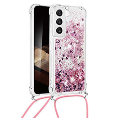 Custodia Silicone Gel Morbida Fantasia Modello Cover Y03B per Samsung Galaxy S24 5G Oro Rosa