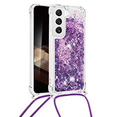 Custodia Silicone Gel Morbida Fantasia Modello Cover Y03B per Samsung Galaxy S24 Plus 5G Viola