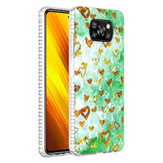 Custodia Silicone Gel Morbida Fantasia Modello Cover Y04B per Xiaomi Poco X3 Pro Verde