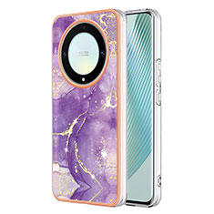 Custodia Silicone Gel Morbida Fantasia Modello Cover Y05B per Huawei Honor Magic5 Lite 5G Viola